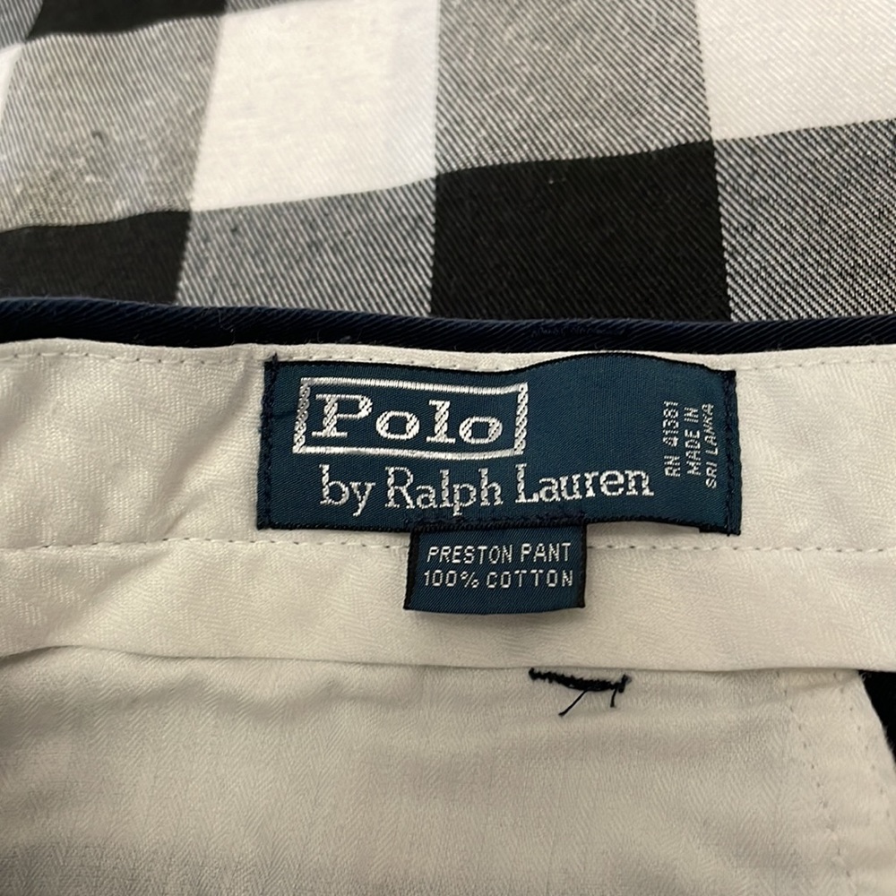 Polo Ralph Lauren Preston Chino Casual Pants 38 x 29 Short Navy Blue Red Pony - Picture 7 of 11
